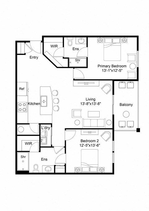 Floor plan of The Drake at Boulevard at Green